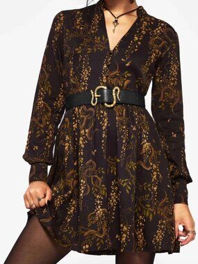 Disturbia - Azazel Snake Printed Belted Mini Dress